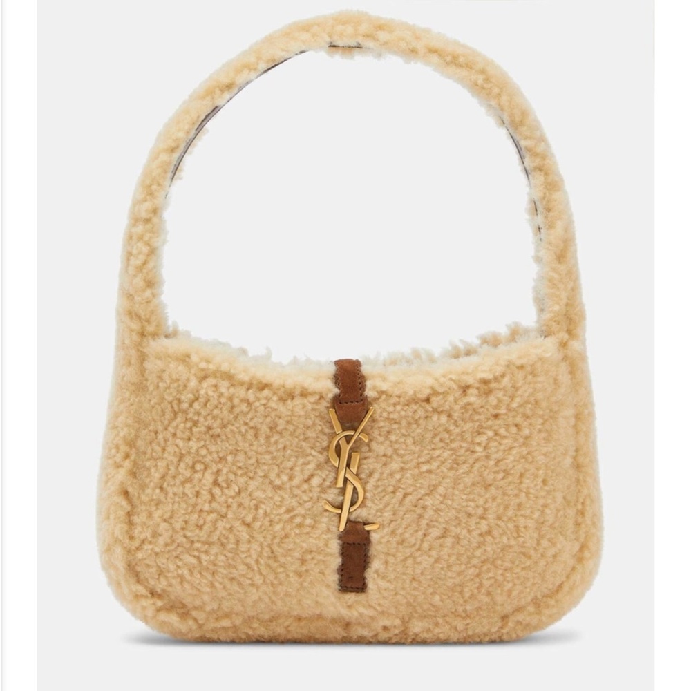NWT AUTHENTIC YSL SAINT LAURENT LE MINI SHEARLING LEATHER BAG